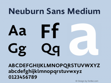 Neuburn Sans Medium Version 1.001;November 21, 2018;FontCreator 11.5.0.2427 32-bit Font Sample