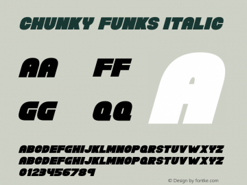 Chunky Funks Italic Version 1.00 December 14, 2018, initial release Font Sample