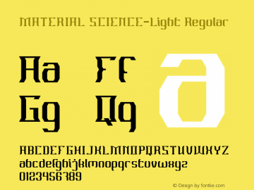 MATERIAL SCIENCE-Light Version 1.00;December 14, 2018;FontCreator 11.5.0.2430 64-bit图片样张