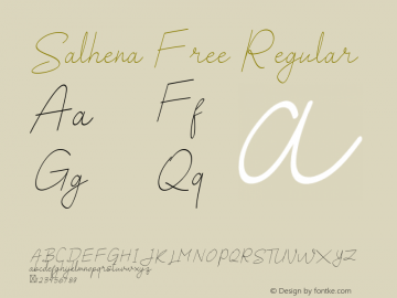 SalhenaFreeRegular Version 1.002;Fontself Maker 3.0.2 Font Sample