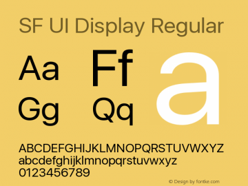 SF UI Display Regular 11.0d33e2--BETA Font Sample