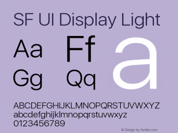 SF UI Display Light 11.0d33e2--BETA Font Sample