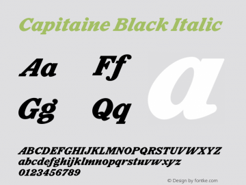 CapitaineBlackItalic Version 1.000图片样张