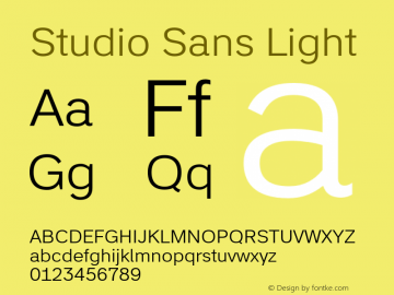 StudioSans-Light Version 2.000 Font Sample