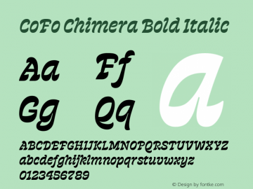 CoFo Chimera Bold Italic Italic Version 1.001;PS 1.1;hotconv 1.0.88;makeotf.lib2.5.647800图片样张