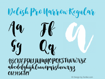 Delish Pro Narrow Regular 1.000 Font Sample