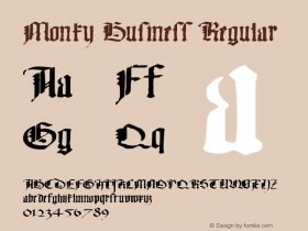 Monky Business Regular named by Joanne Quinn @ www.typesource.com Font Sample