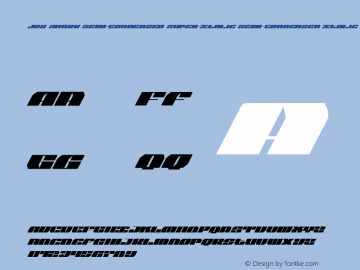 Joy Shark Semi-Condensed Super-Italic Version 1.0; 2018 Font Sample
