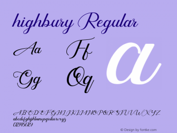 highbury  Font Sample
