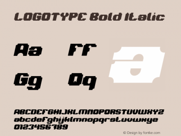 LOGOTYPE Bold Italic Version 1.00;December 18, 2018;FontCreator 11.5.0.2430 64-bit Font Sample