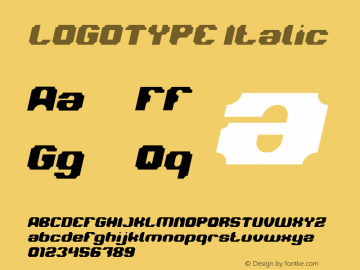 LOGOTYPE Italic Version 1.00;December 18, 2018;FontCreator 11.5.0.2430 64-bit图片样张