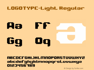 LOGOTYPE-Light Version 1.00;December 18, 2018;FontCreator 11.5.0.2430 64-bit Font Sample