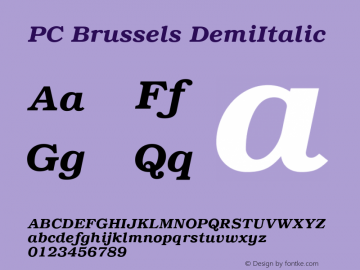 PC Brussels DemiItalic Version 3.00图片样张