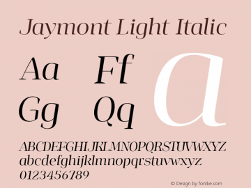 Jaymont-LightItalic Version 1.000图片样张