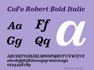 CoFo Robert Bold Italic Version 1.001;PS 1.1;hotconv 16.6.54;makeotf.lib2.5.65590图片样张