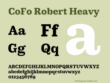 CoFo Robert Heavy Version 1.001;PS 1.1;hotconv 16.6.54;makeotf.lib2.5.65590图片样张
