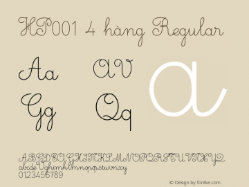 HP001 4 hàng phải chuyển mã mới dùng được Font Sample