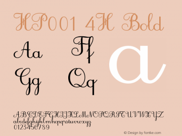 HP001 4H Bold Phải chuyển mã mới chính xác Font Sample