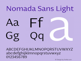 Nomada Sans Light Version 1.001;hotconv 1.0.109;makeotfexe 2.5.65593 Font Sample