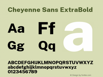 Cheyenne Sans ExtraBold Version 1.000; ttfautohint (v1.8.2)图片样张