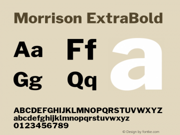 Morrison ExtraBold Version 1.100;PS 001.100;hotconv 1.0.88;makeotf.lib2.5.64775; ttfautohint (v1.6) Font Sample