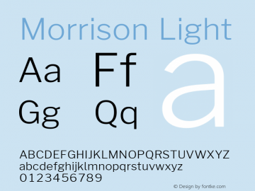 Morrison Light Version 1.100;PS 001.100;hotconv 1.0.88;makeotf.lib2.5.64775; ttfautohint (v1.6) Font Sample