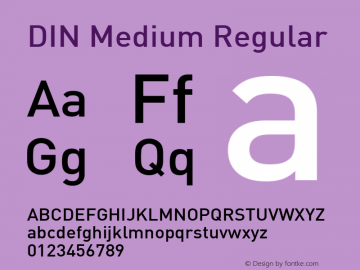 DIN Medium Version 1.0 Font Sample