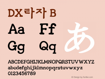 DX타자B Version 1.0 Font Sample