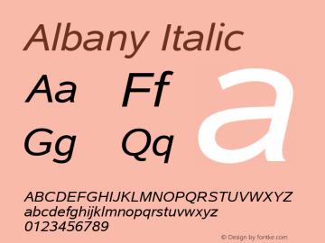 Albany Italic Version 1.00图片样张