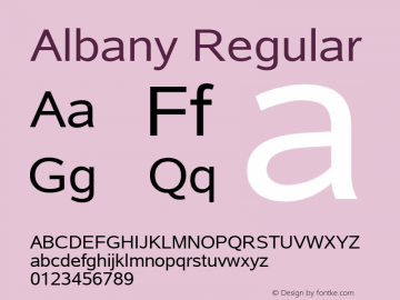 Albany Regular Version 1.00 Font Sample