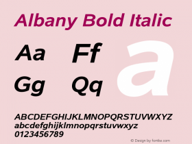 Albany Bold Italic Version 1.00图片样张