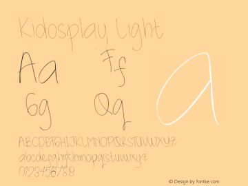 Kidosplay Light Version 1.002;Fontself Maker 3.0.2 Font Sample