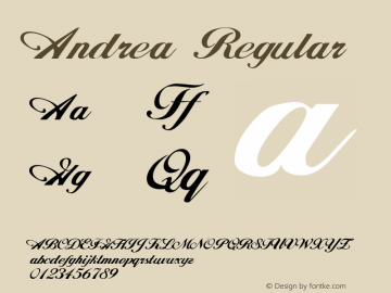Andrea Regular Brendel            :06.07.1995 Font Sample