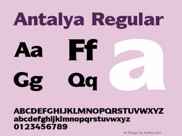 Antalya Regular Brendel            :03.05.1995 Font Sample