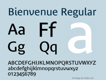 Bienvenue Regular Version 001.001 Font Sample