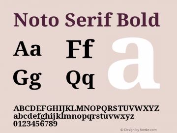 Noto Serif Bold Version 2.001 Font Sample