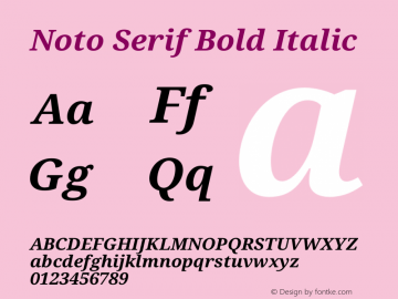 Noto Serif Bold Italic Version 2.001图片样张