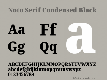 Noto Serif Condensed Black Version 2.001; ttfautohint (v1.8.2)图片样张