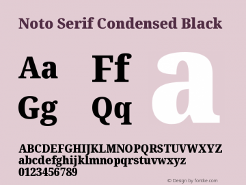 Noto Serif Condensed Black Version 2.001 Font Sample