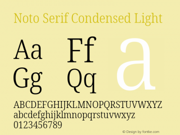 Noto Serif Condensed Light Version 2.001; ttfautohint (v1.8.2)图片样张
