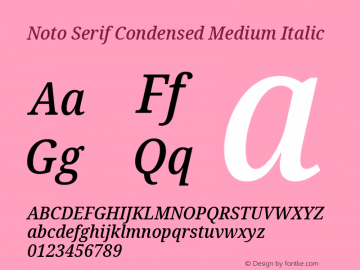 Noto Serif Condensed Medium Italic Version 2.001图片样张