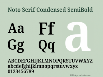Noto Serif Condensed SemiBold Version 2.001; ttfautohint (v1.8.2)图片样张