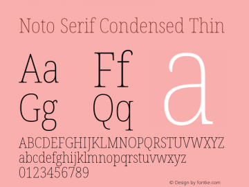 Noto Serif Condensed Thin Version 2.001; ttfautohint (v1.8.2)图片样张
