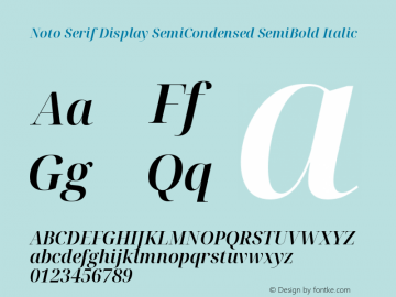 Noto Serif Display SemiCondensed SemiBold Italic Version 2.001图片样张