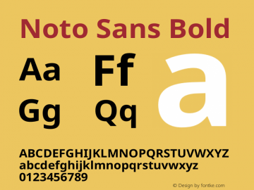 Noto Sans Bold Version 2.001 Font Sample