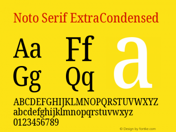 Noto Serif ExtraCondensed Version 2.001图片样张