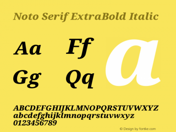 Noto Serif ExtraBold Italic Version 2.001图片样张