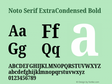 Noto Serif ExtraCondensed Bold Version 2.001; ttfautohint (v1.8.2)图片样张