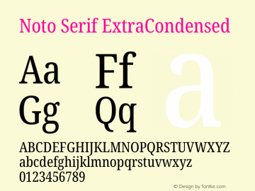 Noto Serif ExtraCondensed Version 2.001图片样张