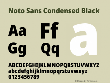 Noto Sans Condensed Black Version 2.001 Font Sample